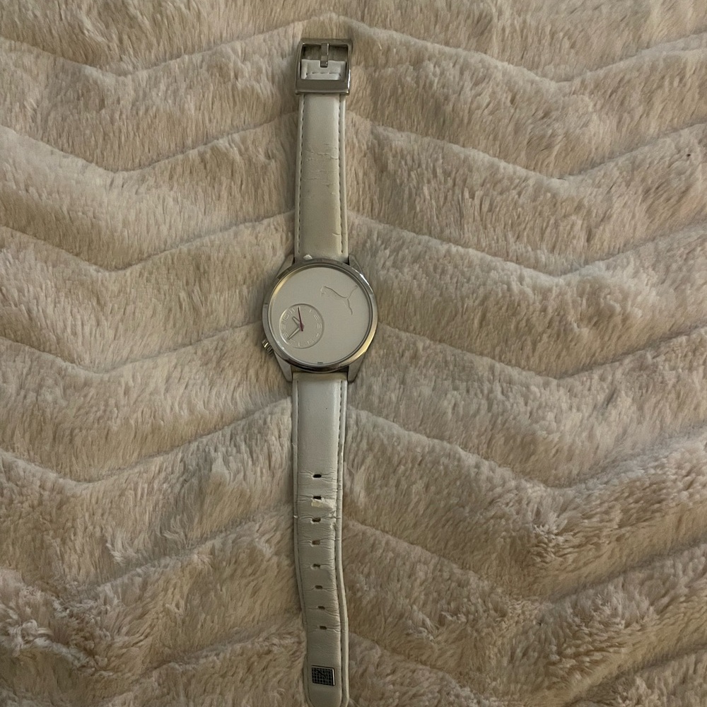 Silver and white Puma watch